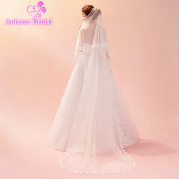 2018 New 3M Nature White Appliques Lace Edge Bridal Veils One-layer Cathedral Wedding Veil Wedding Accessories Veu De Noiva
2018 New 3M Nature White Appliques Lace Edge Bridal Veils One-layer Cathedral Wedding Veil Wedding Accessories Veu De Noiva