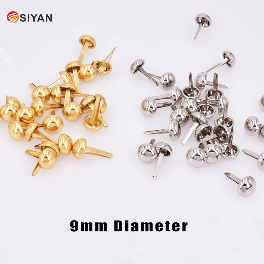 100Pcs 9mm Gold Plated Silver Metal Round Purse Feet Rivets Studs Pierced fit Punk Rock Rivets Embellishment DIY Crafts
100Pcs 9mm Gold Plated Silver Metal Round Purse Feet Rivets Studs Pierced fit Punk Rock Rivets Embellishment DIY Crafts