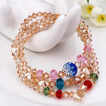Fashion Elegant Champagne Color Multilayer Crystal Beaded Bracelets Rhinestone Ball Charm Bracelets Jewelry Girl Top Quality
Fashion Elegant Champagne Color Multilayer Crystal Beaded Bracelets Rhinestone Ball Charm Bracelets Jewelry Girl Top Quality