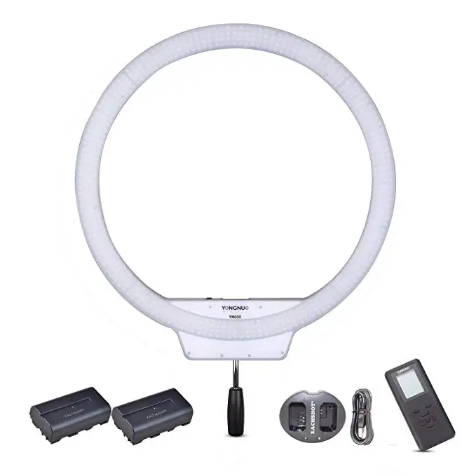 YONGNUO YN608 3200K-5500K Kit {Including 2PCS Battery, Charger} YN-608 CRI 95+ 608PCS LED Bulds Video Ring Light 4864LM
YONGNUO YN608 3200K-5500K Kit {Including 2PCS Battery, Charger} YN-608 CRI 95+ 608PCS LED Bulds Video Ring Light 4864LM