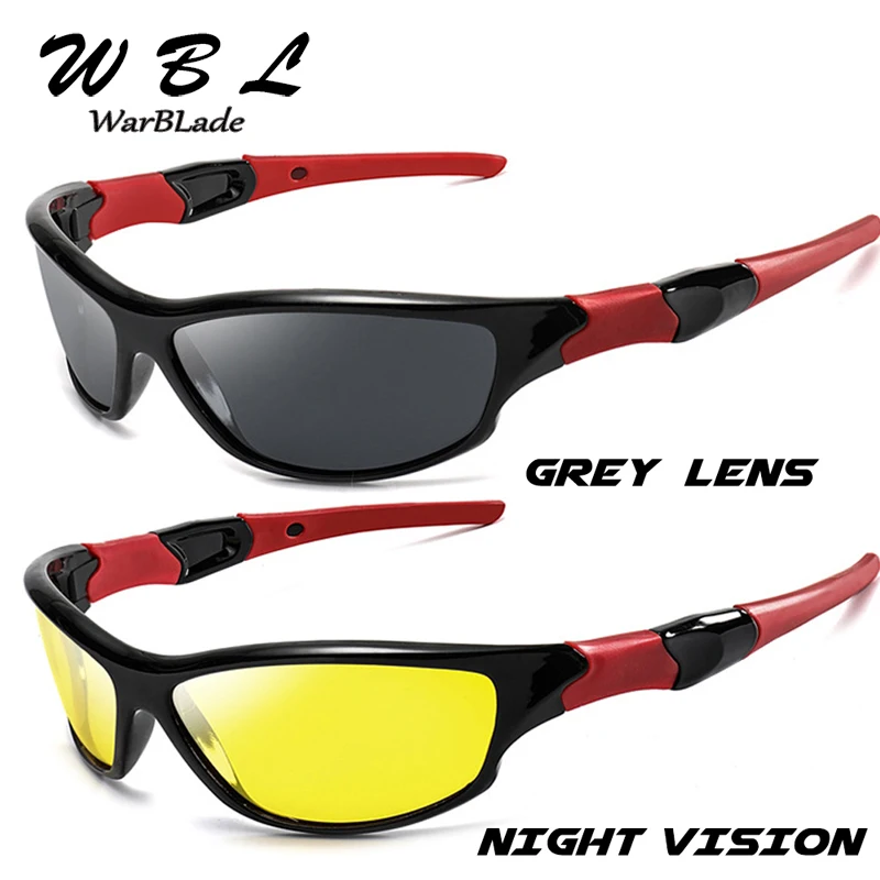 

WarBLade New Night Vision Sunglasses Men Goggles Glasses UV400 male Sun Glasses Yellow Lens Polarized Night Driving W1036 2019