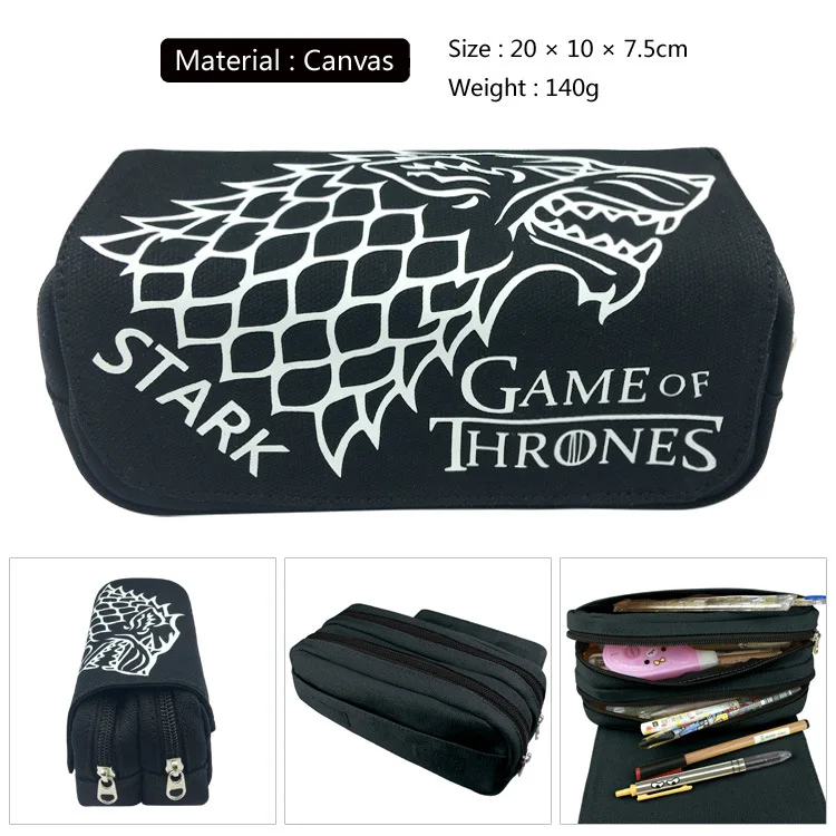 Game of Thrones canvas double zipper students pen bag Wolf pencil case spot pen bag makeup bag handbag new
Game of Thrones canvas double zipper students pen bag Wolf pencil case spot pen bag makeup bag handbag new