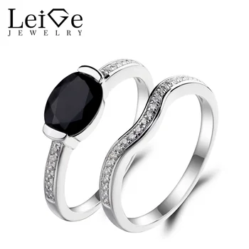 Leige Jewelry Anniversary Ring Natural Black Spinel Ring Black Gemstone Bridal Sets Rings 925 Sterling Silver Gifts for Women
Leige Jewelry Anniversary Ring Natural Black Spinel Ring Black Gemstone Bridal Sets Rings 925 Sterling Silver Gifts for Women