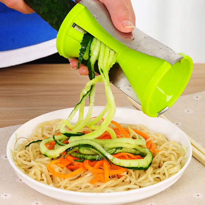 4 сменные лезвия овощей Спираль Slicer Cutter Овощной spiralizer Терка для Морковь Огурец