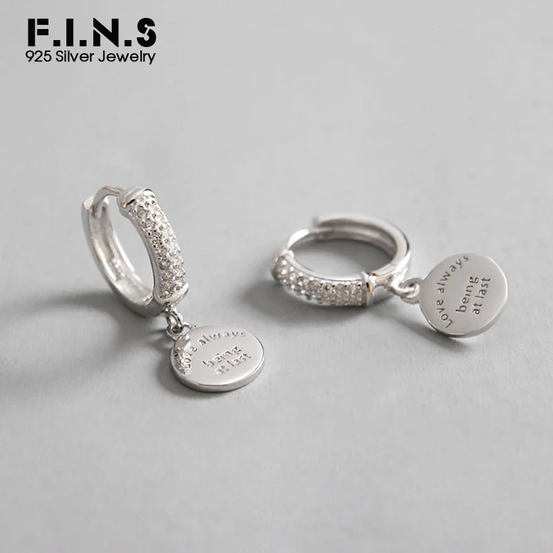 F.I.N.S S925 Sterling Silver Micro-Encrusted CZ Dangle Earrings Geometry Round Words Tag Female Earring Silver 925 Jewelry
F.I.N.S S925 Sterling Silver Micro-Encrusted CZ Dangle Earrings Geometry Round Words Tag Female Earring Silver 925 Jewelry