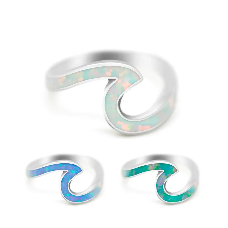 2019 New Arrival Fashion Wave Ring Blue/White/Green Ring 925 Silver Finger Ring For Women Wedding Engagement Bands Jewelry Gifts
2019 New Arrival Fashion Wave Ring Blue/White/Green Ring 925 Silver Finger Ring For Women Wedding Engagement Bands Jewelry Gifts