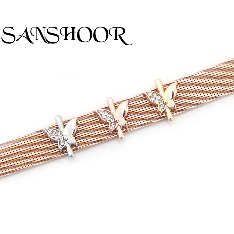 SANSHOOR Jewelry Cute butterfly Slide Charms fit 10mm Stainless steel Mesh Bracelet accessories as valentine's day gift
SANSHOOR Jewelry Cute butterfly Slide Charms fit 10mm Stainless steel Mesh Bracelet accessories as valentine's day gift
