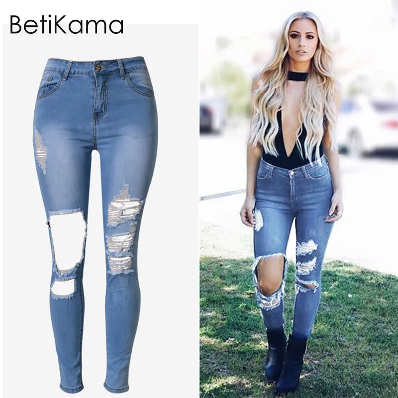 BetiKama Sexy High Waist Skinny Jeans Woman Elastic Stretch Denim Pencil Pants Pantalones Mujer Plus Size Ripped Jeans for Women
BetiKama Sexy High Waist Skinny Jeans Woman Elastic Stretch Denim Pencil Pants Pantalones Mujer Plus Size Ripped Jeans for Women