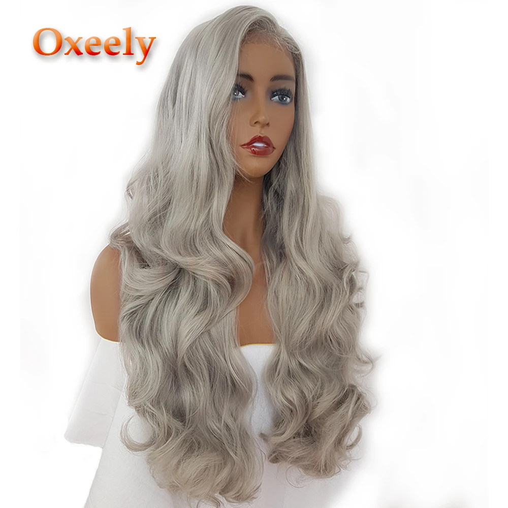 Oxeely Grey Hair Synthetic Lace Front Wig Long Body Wave Natural Hairline Hair Soft Hair Glueless Wigs Heat Resistant Baby Hair
Oxeely Grey Hair Synthetic Lace Front Wig Long Body Wave Natural Hairline Hair Soft Hair Glueless Wigs Heat Resistant Baby Hair