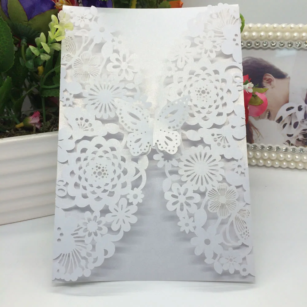 20pcs Openwork Butterfly Wedding Invitation Laser Engraving Wedding Invitations Card Elegant Lace Favor Party Supplies
20pcs Openwork Butterfly Wedding Invitation Laser Engraving Wedding Invitations Card Elegant Lace Favor Party Supplies