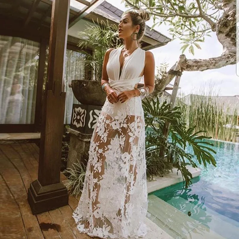 Sleeveless V Neck Backless Woman Dress 2019 Spring Summer Lace Printing Party Club Maxi Dresses Asymmetrical White Sexy Vestido
Sleeveless V Neck Backless Woman Dress 2019 Spring Summer Lace Printing Party Club Maxi Dresses Asymmetrical White Sexy Vestido