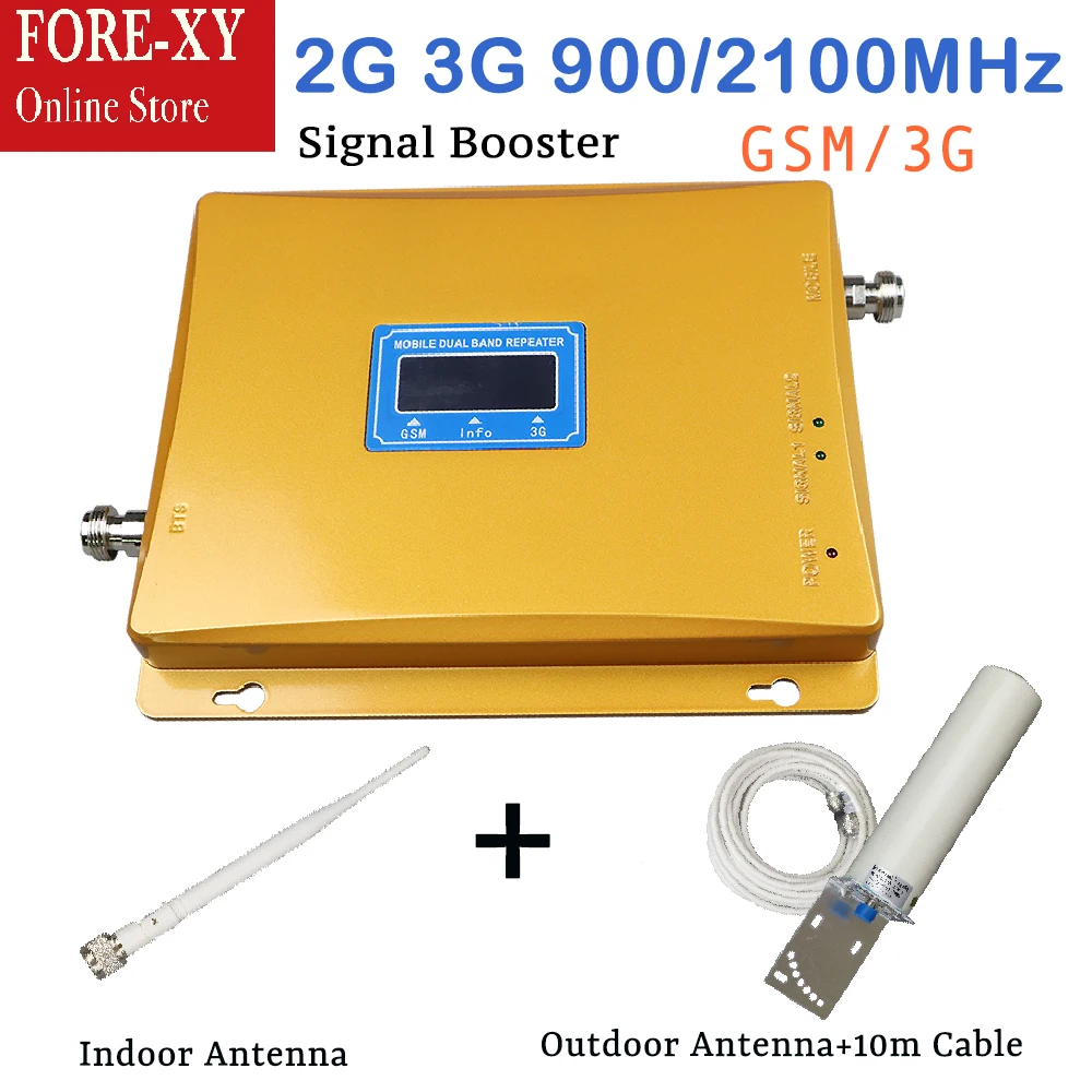 High gain Dual band 2G 3G signal booster GSM 900 3G 2100 Signal repeater amplifier cellular signal booster 3G GSM Repeater sets
High gain Dual band 2G 3G signal booster GSM 900 3G 2100 Signal repeater amplifier cellular signal booster 3G GSM Repeater sets