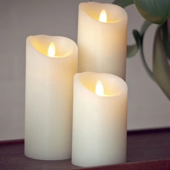 LED Flameless Candle with Remote & Timer Set of 3pcs,3.5-Inch by 5/7/9-Inch Pillar Candle with Moving Wick,Ivory
LED Flameless Candle with Remote & Timer Set of 3pcs,3.5-Inch by 5/7/9-Inch Pillar Candle with Moving Wick,Ivory