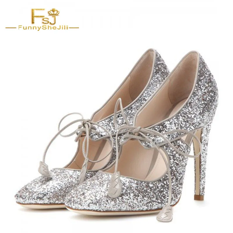 FSJ Women Shoes Ladies Pumps 2018 Spring Autum Silver Glitter Shoes Lace up Sparkly Stieltto Heel Big Size Shoes41 42 43
FSJ Women Shoes Ladies Pumps 2018 Spring Autum Silver Glitter Shoes Lace up Sparkly Stieltto Heel Big Size Shoes41 42 43