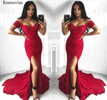 Sexy Red Evening Dresses 2020 Off Shoulder Side Split Sweep Train Prom Party Dresses Formal Gowns Mermaid Evening Dresses Long
Sexy Red Evening Dresses 2020 Off Shoulder Side Split Sweep Train Prom Party Dresses Formal Gowns Mermaid Evening Dresses Long