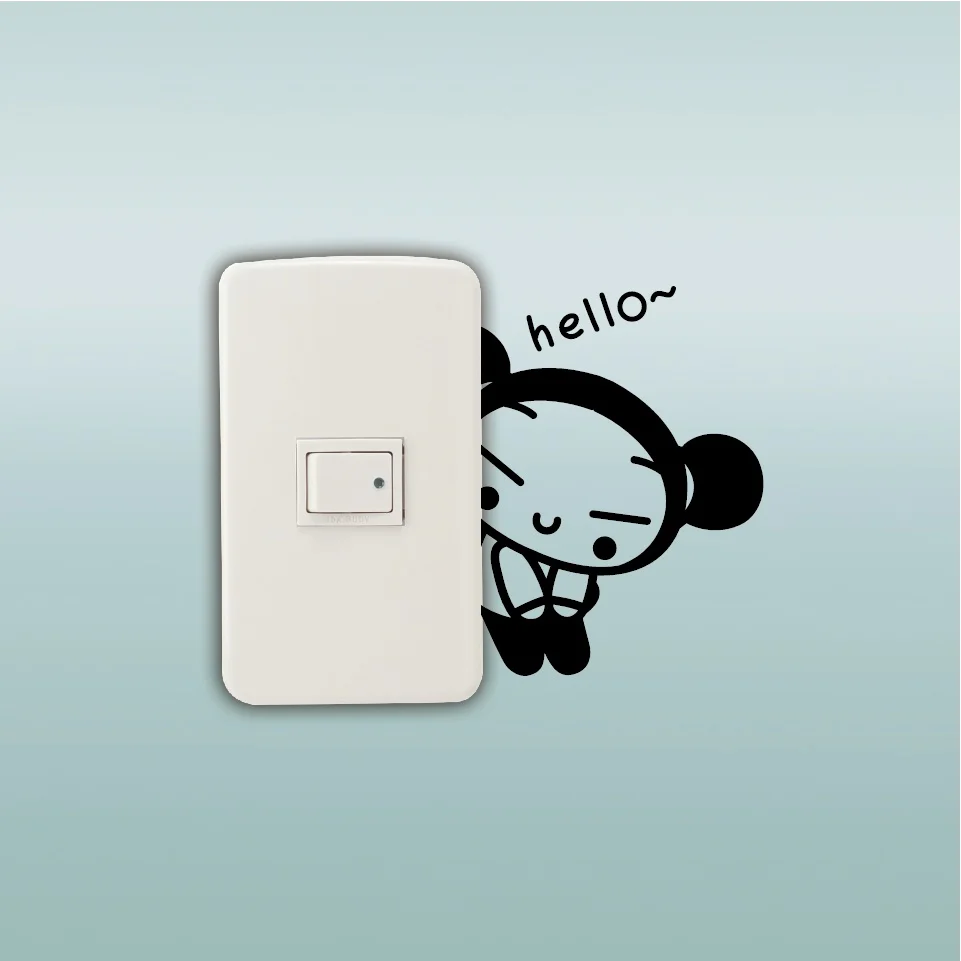 11*8 см милый Pucca Китай стикер с изображением куклы из мультфильма виниловые