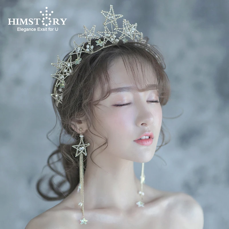 Himstory Romantic Gold Color Women Fashion Tiara Crystal Wedding Crown Star Hairband Headdress Wedding Hair Accessories
Himstory Romantic Gold Color Women Fashion Tiara Crystal Wedding Crown Star Hairband Headdress Wedding Hair Accessories