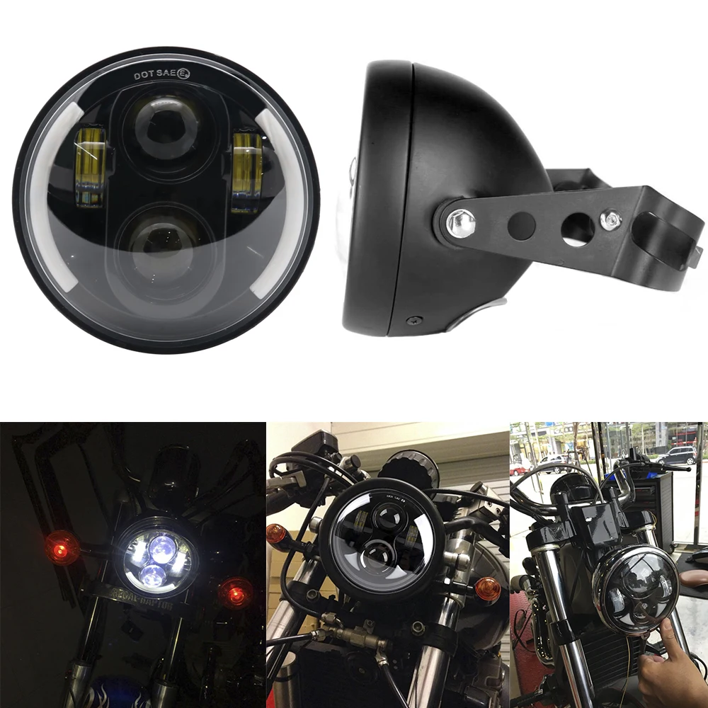 5.75" Motorcycle Halo Lights 5.75 inch Led Headlamp Housing Bracket For Night Rod Iron 883 Dyna Sportster Indian Scout Triumph
5.75" Motorcycle Halo Lights 5.75 inch Led Headlamp Housing Bracket For Night Rod Iron 883 Dyna Sportster Indian Scout Triumph