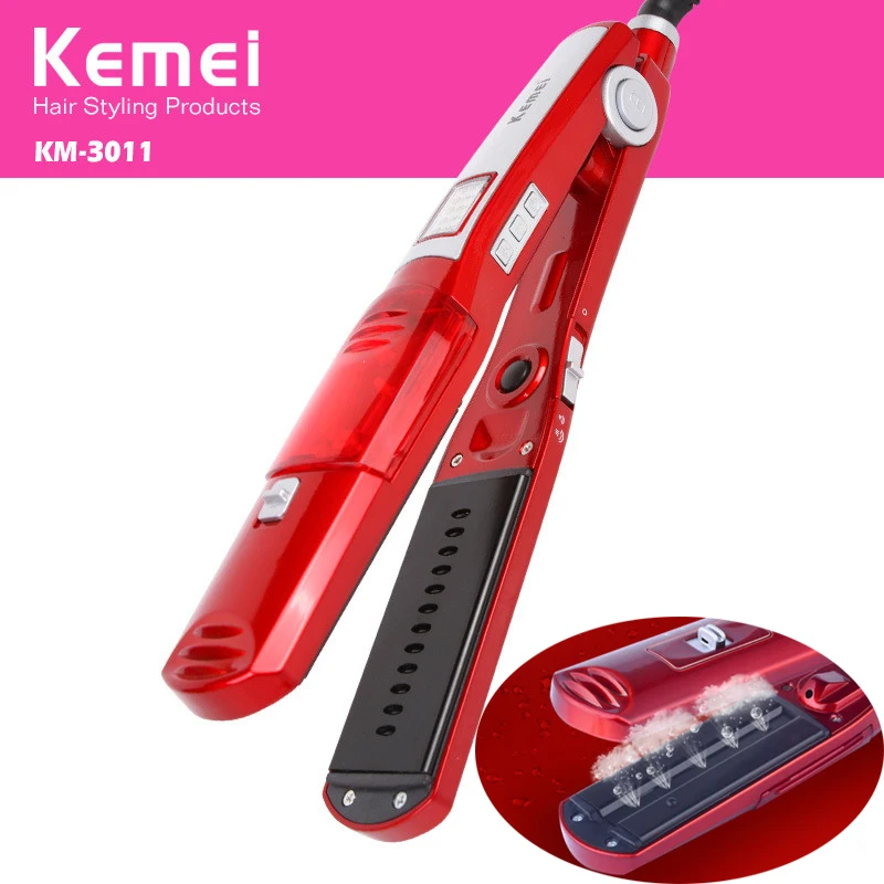 Kemei 110-240V Professional Electric Steam Straightening Irons Automatic Steam Comb Ceramic Heating Plate Fast Hair Straightener
Kemei 110-240V Professional Electric Steam Straightening Irons Automatic Steam Comb Ceramic Heating Plate Fast Hair Straightener