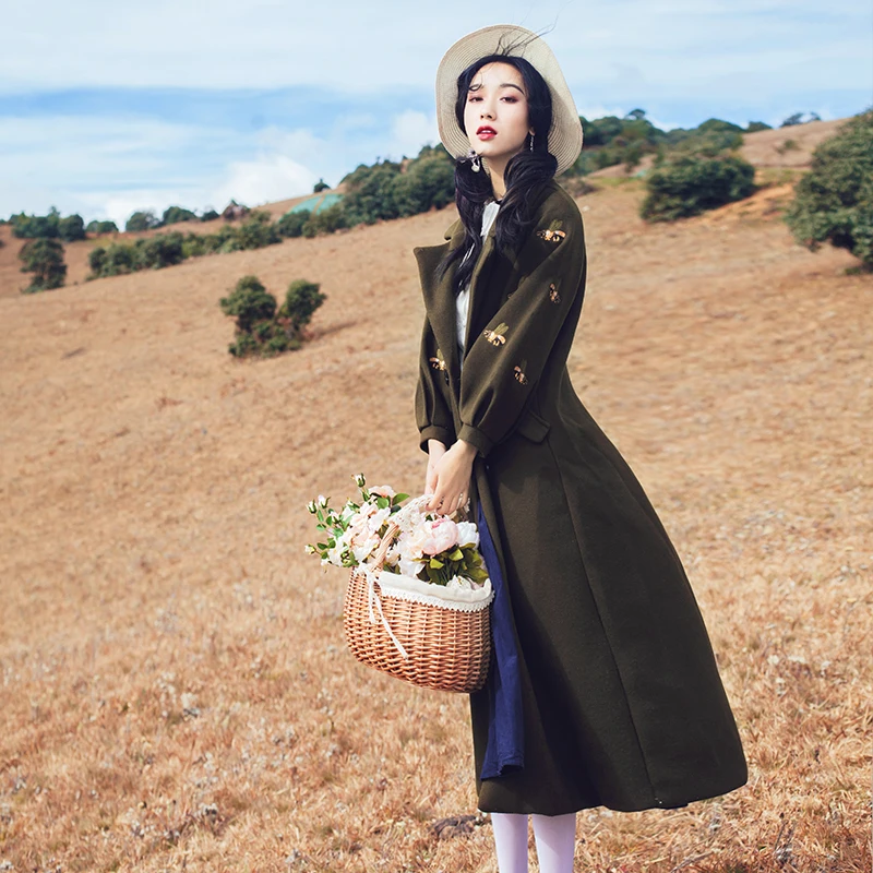 2019 Spring Maxi Elegant Wool Long Women Coat Loose Female Coat Casual A-line Manual Turn-down Collar Woman Coats Winter 2018
2019 Spring Maxi Elegant Wool Long Women Coat Loose Female Coat Casual A-line Manual Turn-down Collar Woman Coats Winter 2018