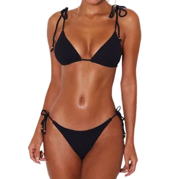Sexy Swimsuit Women Push-up Padded Bra Solid Color Strap Hanging Bikini Set Bathing Suit Bandage Sexy Beach Bikini 2020 Biquinis
Sexy Swimsuit Women Push-up Padded Bra Solid Color Strap Hanging Bikini Set Bathing Suit Bandage Sexy Beach Bikini 2020 Biquinis
