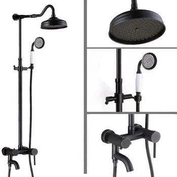 Black Oil Rubbed Brass Single Handle Bathroom Rainfall Rain Shower Head Faucet Set Bath tub Mixer Tap Wall Mounted mrs644
Black Oil Rubbed Brass Single Handle Bathroom Rainfall Rain Shower Head Faucet Set Bath tub Mixer Tap Wall Mounted mrs644