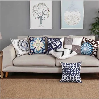 Home Decor Embroidered Cushion Cover Navy Blue Geometric Canvas Cotton Square Embroidery Pillow Cover 45x45cm Pillow Sham
Home Decor Embroidered Cushion Cover Navy Blue Geometric Canvas Cotton Square Embroidery Pillow Cover 45x45cm Pillow Sham
