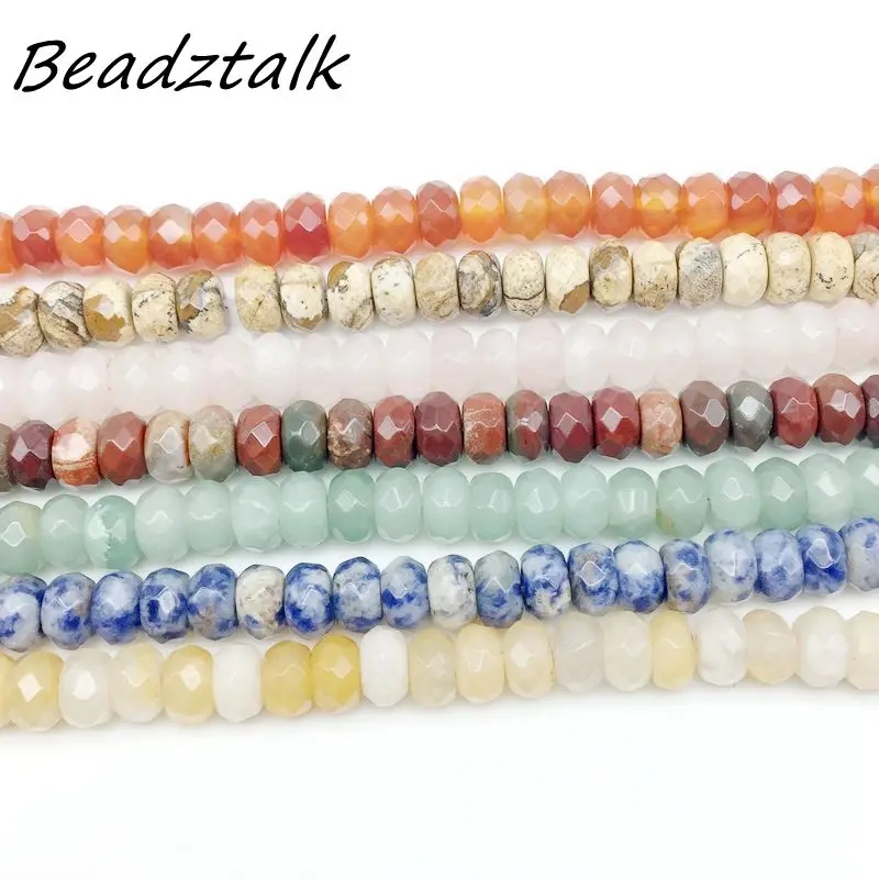 Ágata natural de la India Rondelle espaciador granos para joyería haciendo Envío Gratis 15/"