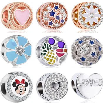 Crystal Bear Paw Tumbler Flowers Cross Pineapple Stars European Beads Fit Pandora Charms Bracelets DIY Jewelry for Women Bijoux
Crystal Bear Paw Tumbler Flowers Cross Pineapple Stars European Beads Fit Pandora Charms Bracelets DIY Jewelry for Women Bijoux