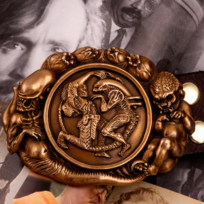 OGRM Brand AVP Belt Alien vs Predator Bronze Alien Buckle Belt Men Male Belt Buckles Cowhide Leather Boyfriend Birthday Gift
OGRM Brand AVP Belt Alien vs Predator Bronze Alien Buckle Belt Men Male Belt Buckles Cowhide Leather Boyfriend Birthday Gift