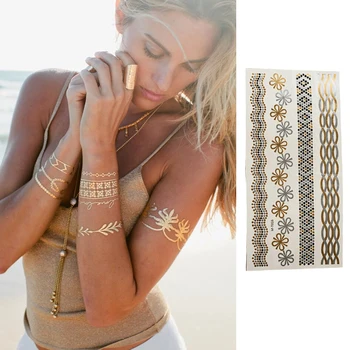 3D Designs/Set New Metallic Gold Silver Body Art Temporary Tattoo Sexy Non-Toxic Flash Tattoos Sticker For Women
3D Designs/Set New Metallic Gold Silver Body Art Temporary Tattoo Sexy Non-Toxic Flash Tattoos Sticker For Women