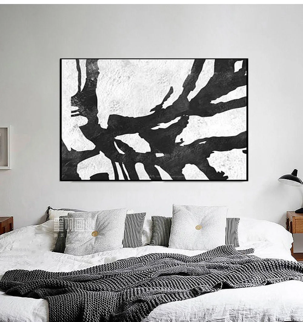 Muya Canvas Painting Oil Painting Handpainted Black White Paintings Large Canvas Paintings For Living Room Home Decor Unframed