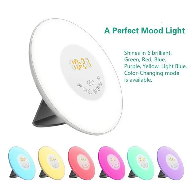 Creative Sunrise Alarm Clock Digital LED Time Display Morning Wake Up Alarm Clocks Night Light Desktop Beside Lamp with FM Radio 
Creative Sunrise Alarm Clock Digital LED Time Display Morning Wake Up Alarm Clocks Night Light Desktop Beside Lamp with FM Radio