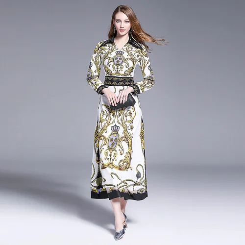 Aihuyigui 2019 Summer Vintage Print Lapels Party Maxi Dress Women Bow Tie Collar Long Sleeve Baroque Dress Mujer Vestidos Ru502
Aihuyigui 2019 Summer Vintage Print Lapels Party Maxi Dress Women Bow Tie Collar Long Sleeve Baroque Dress Mujer Vestidos Ru502
