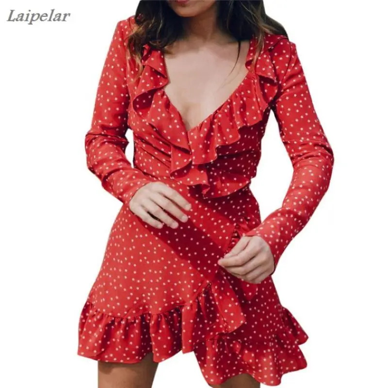 Women Autumn Chiffon Dress Vintage Ruffled V Neck Red Dress Stars Printed Long Sleeve Beach Dress Vestido Laipelar
Women Autumn Chiffon Dress Vintage Ruffled V Neck Red Dress Stars Printed Long Sleeve Beach Dress Vestido Laipelar
