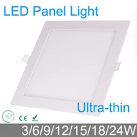 Ultra thin 3W 6W 9W 12W 15W 18W 24W LED downlight Square LED panel / painel light 4000K bedroom luminaire Ceiling Recessed lamp image