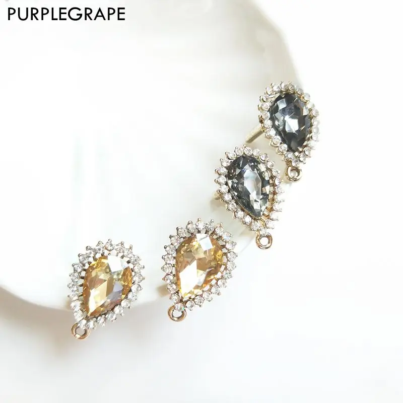 PURPLEGRAPE Minimalist water drop zircon alloy with ear pin DIY handmade earrings accessories jewelry pendant a pack of 2
PURPLEGRAPE Minimalist water drop zircon alloy with ear pin DIY handmade earrings accessories jewelry pendant a pack of 2