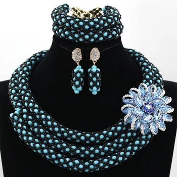 Awsome Nigerian Wedding Beads Crystal Jewelry Set Black Seed Beads Queen Lady Party Jewelry Set Free shipping HX783
Awsome Nigerian Wedding Beads Crystal Jewelry Set Black Seed Beads Queen Lady Party Jewelry Set Free shipping HX783