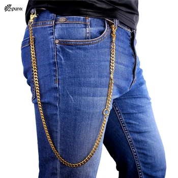 Belt Waist Chain Gold color Pants Chain DIY Wallet chain for men black accessories male gift BC6G
Belt Waist Chain Gold color Pants Chain DIY Wallet chain for men black accessories male gift BC6G