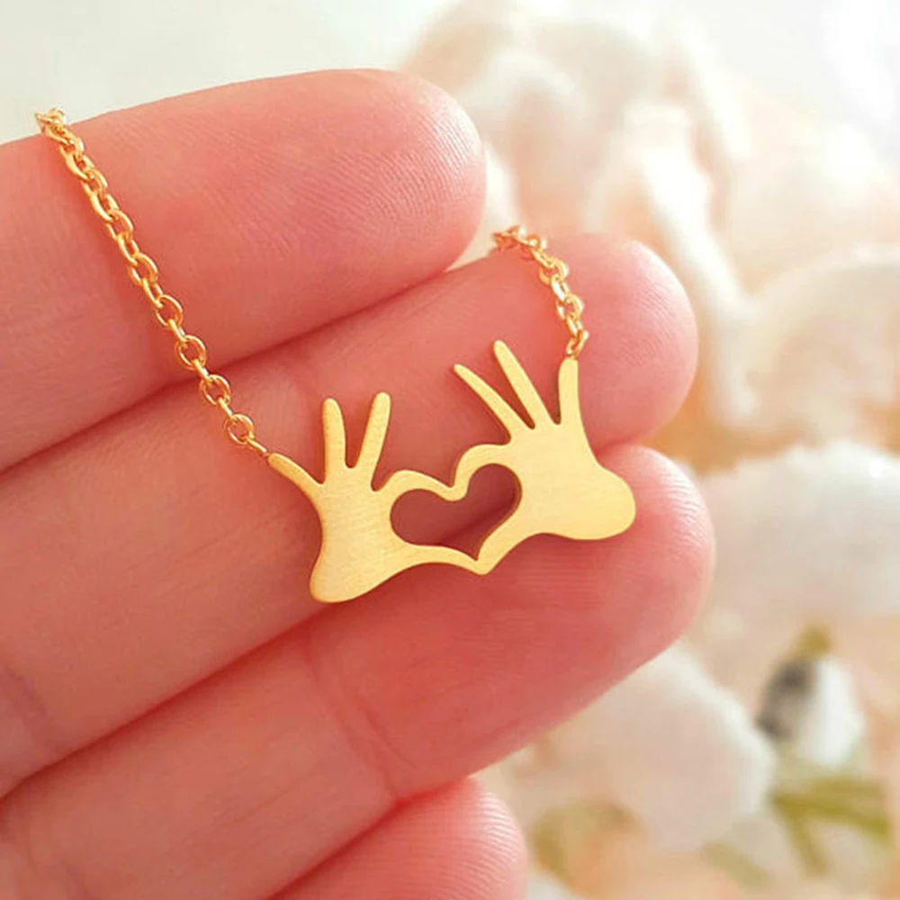 Palm Heart Pendant Necklace Gold Silver Plated Hand Made Heart Long Link Chain Anime Women Love Necklaces
Palm Heart Pendant Necklace Gold Silver Plated Hand Made Heart Long Link Chain Anime Women Love Necklaces