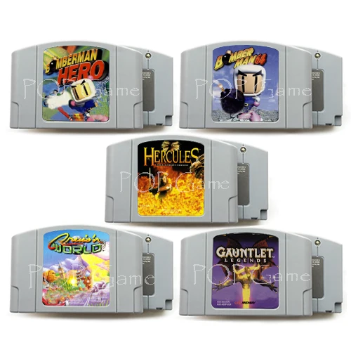 64 bit USA Version Video Game Cartridge Bomberman Hero Hercules Cruis'n World Gauntlet Legends English Language for NTSC Only
64 bit USA Version Video Game Cartridge Bomberman Hero Hercules Cruis'n World Gauntlet Legends English Language for NTSC Only
