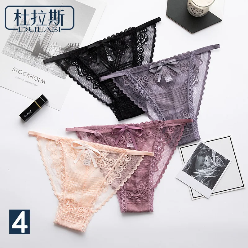 DULASI 4pcs Sexy Lace Transparent Thong Women Low Waist Sexy Lingerie Thong Female Temptation Hot Panties
DULASI 4pcs Sexy Lace Transparent Thong Women Low Waist Sexy Lingerie Thong Female Temptation Hot Panties