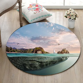 Round Living Room Carpet Children's Room Floor Area Rug Bathroom Non-Slip Cushion Bedroom Door Mat Abstract Sea Island Crocodile
Round Living Room Carpet Children's Room Floor Area Rug Bathroom Non-Slip Cushion Bedroom Door Mat Abstract Sea Island Crocodile