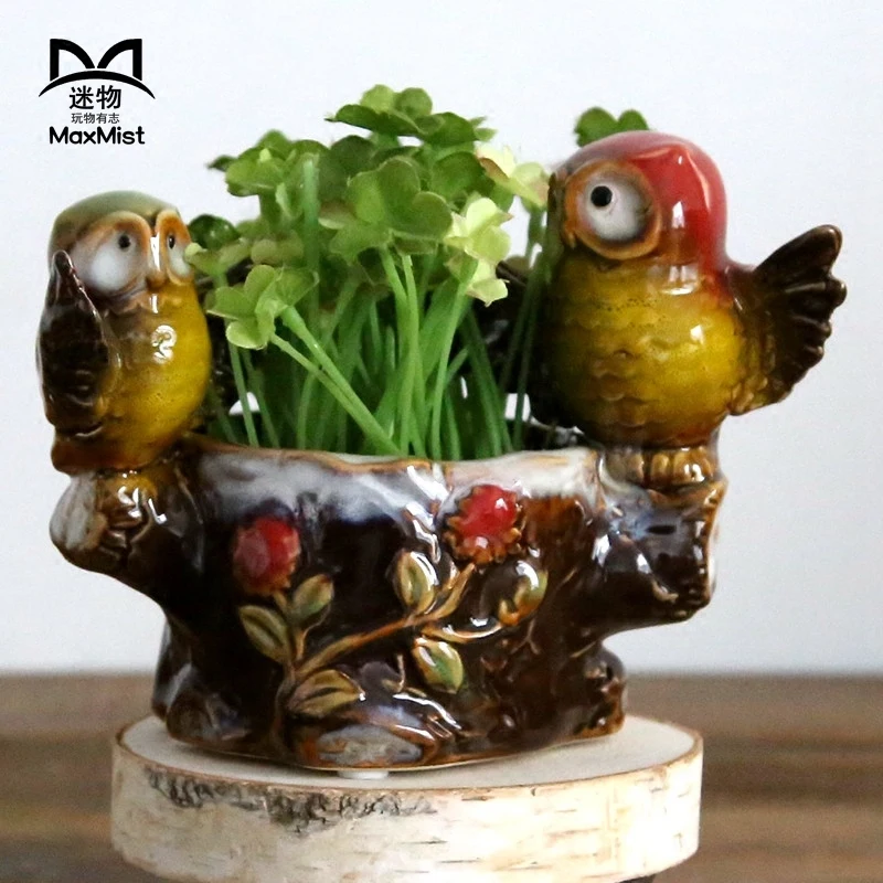 Retro Owl Desktop Creative Home Ceramic Decoration Ornaments Multi-meat Plant With Holes Vase
Retro Owl Desktop Creative Home Ceramic Decoration Ornaments Multi-meat Plant With Holes Vase