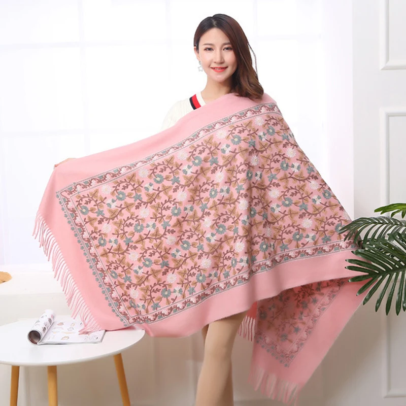 High Quality Women Floral Embroidery Scarf Wrap Chinese Ethical Style Thickening Retro Flower Edging Scarf Shawl Warm And Soft
High Quality Women Floral Embroidery Scarf Wrap Chinese Ethical Style Thickening Retro Flower Edging Scarf Shawl Warm And Soft