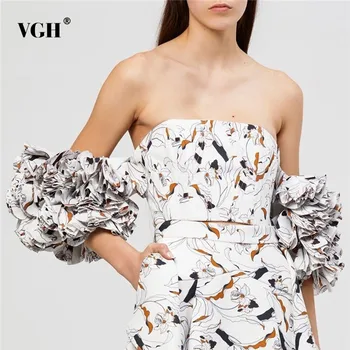 VGH Short Length Shirt Women Print Slash Neck Puff Sleeve Ruffle Off Shoulder Backless Print Clothing Female Fashion New Summer
VGH Short Length Shirt Women Print Slash Neck Puff Sleeve Ruffle Off Shoulder Backless Print Clothing Female Fashion New Summer