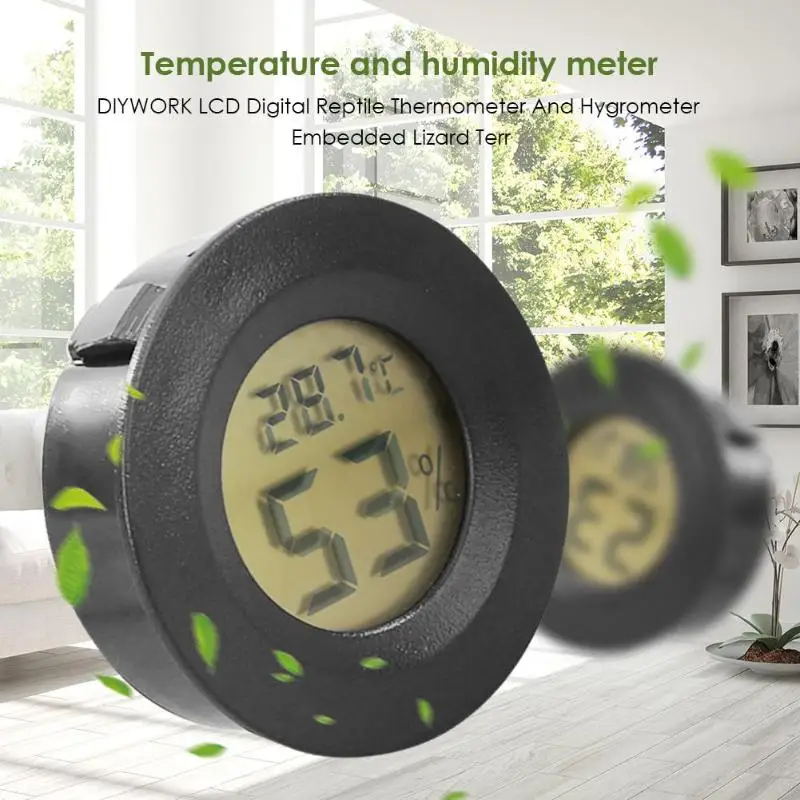 LCD Digital Reptile Thermometer Electronic Hygrometer Embedded Lizard Terrarium Tortoise Box Thermometer Humidity Meter
LCD Digital Reptile Thermometer Electronic Hygrometer Embedded Lizard Terrarium Tortoise Box Thermometer Humidity Meter