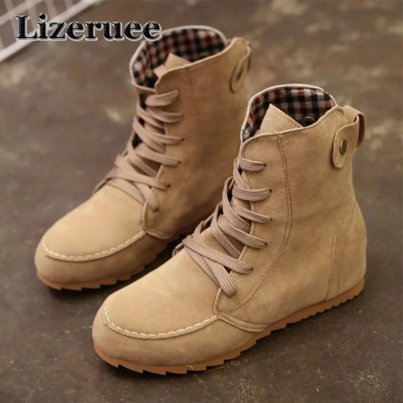 Lizeruee Ladies Boots Round Toe Flat Shoes Height Increase Martin Boots Woman Boots Solid Lace Up Women Casual Shoes Size 35-42
Lizeruee Ladies Boots Round Toe Flat Shoes Height Increase Martin Boots Woman Boots Solid Lace Up Women Casual Shoes Size 35-42
