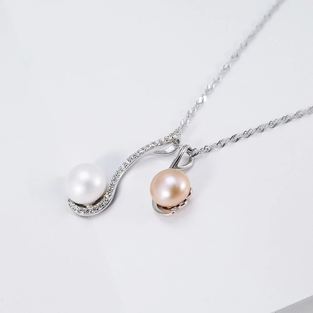 Sweet Sterling Silver Pearl Pendant Mounts Woman Freshwater Pearl Pendant Inlaid Zircon Necklace Pendant Without Chain
Sweet Sterling Silver Pearl Pendant Mounts Woman Freshwater Pearl Pendant Inlaid Zircon Necklace Pendant Without Chain