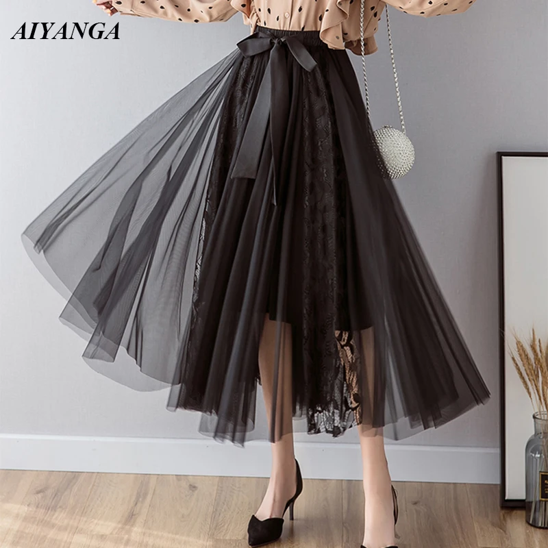 2019 New Medium Long Mesh Skirts For Women Spring Summer Skirts Patchwork Lace Skirt Fashion Elastic Waist Big Hem Skirt Lady
2019 New Medium Long Mesh Skirts For Women Spring Summer Skirts Patchwork Lace Skirt Fashion Elastic Waist Big Hem Skirt Lady